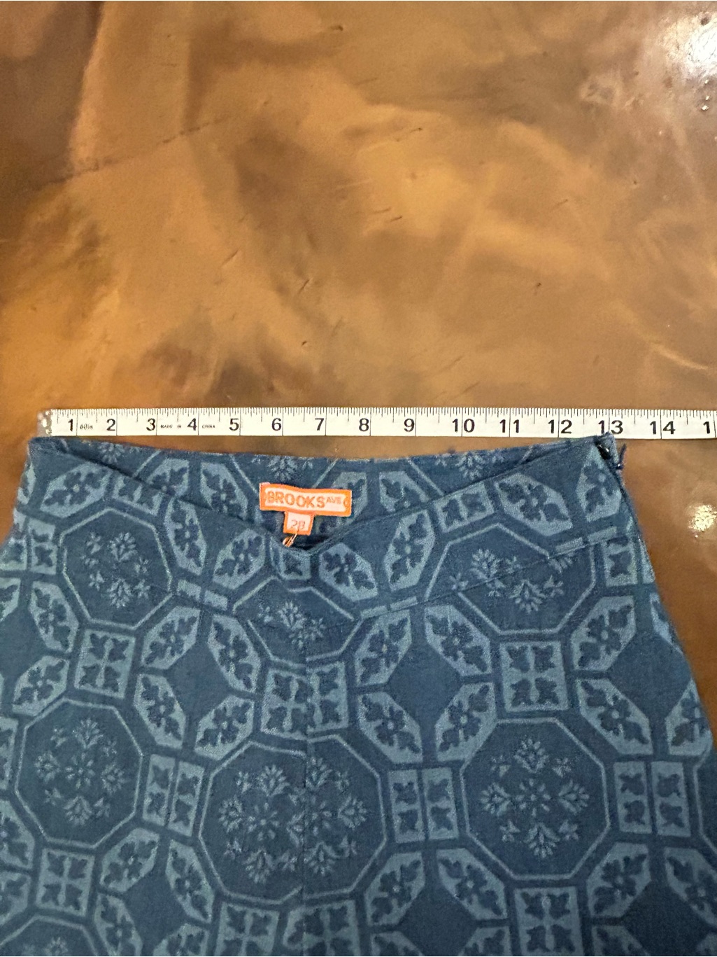 Brooks Ave- Tetlow Pattern Blue Trouser Denim Nwt — image 4 of 8